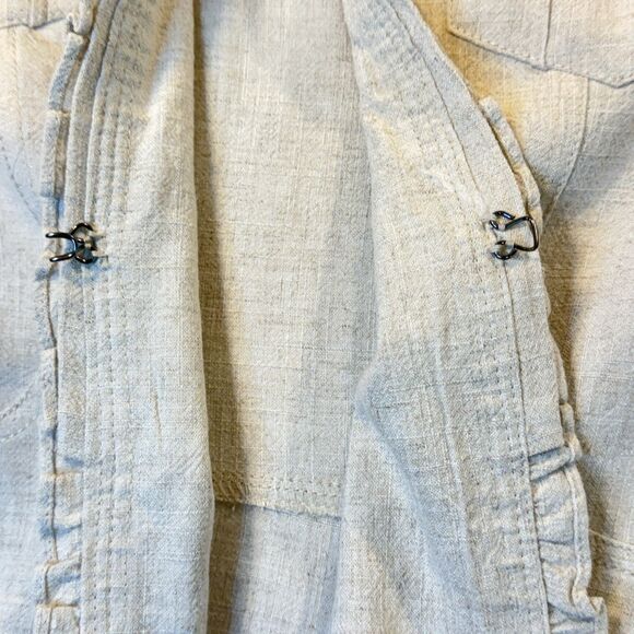 Peck & Peck  Women’s Size Large Linen Blend Open Front Blazer Jacket Top Ivory - Picture 10 of 13